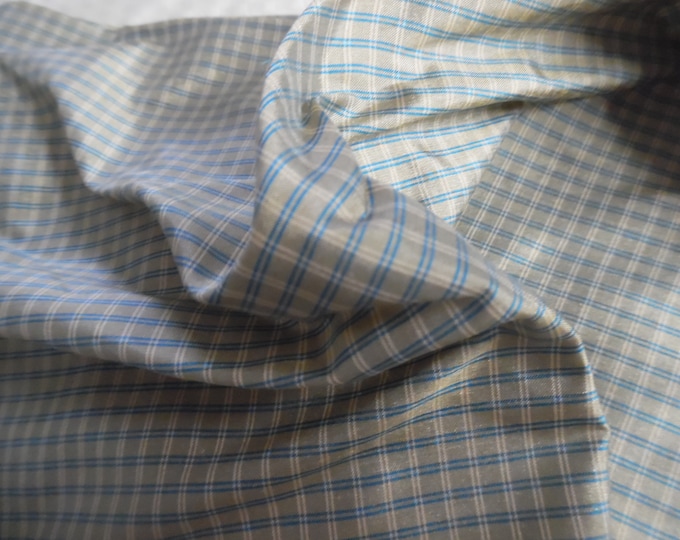 Micro Plaid Tissue Taffeta~Teal/Lt.Gold~9"x22"~Great 4 Miniatures~Small dolls~All dolls!