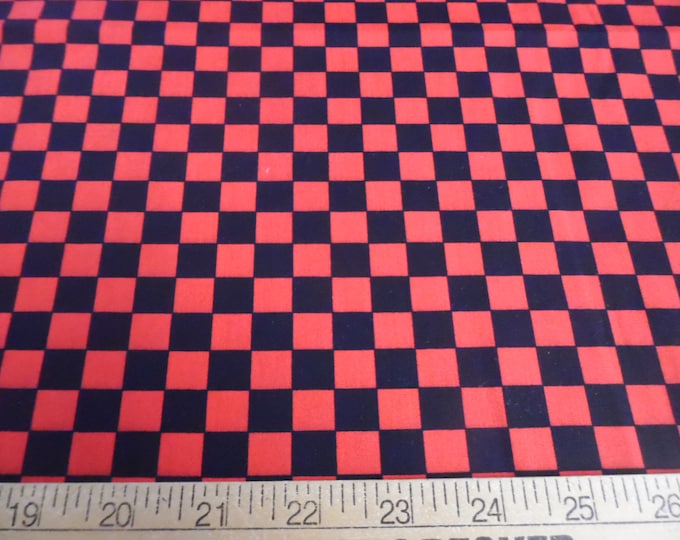 Zany Checkerboard Print~Red/Black~Lt.Weight Cotton~18"x29"~Doll Fabric