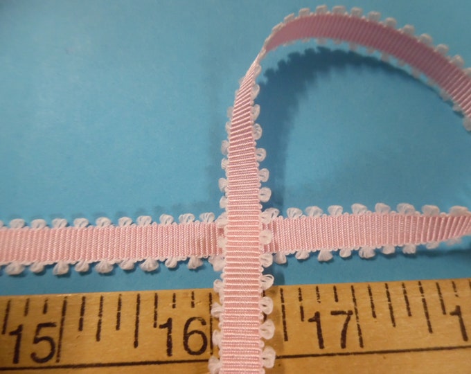 Picot Edge Ribbon/Braid~Pink~3/8"x3Yards~Doll Trim