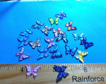 Tiny Resin Butterflies~Assorted Colors~20pc's~Adornments