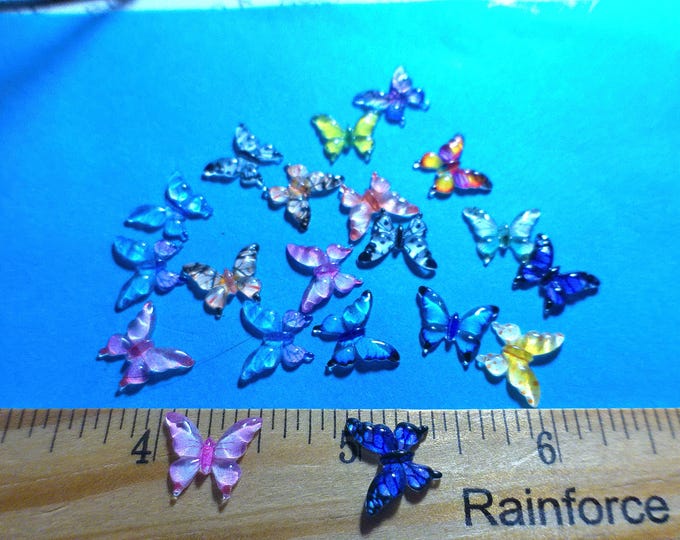 Tiny Resin Butterflies~Assorted Colors~20pc's~Adornments