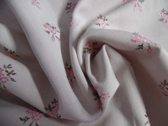 Cotton/Rayon Blend Brocade~Small Floral~Pink on Cream~12"x28"~Doll Acc's~Trunk Liner~Doll Furniture Upholstry Fabric