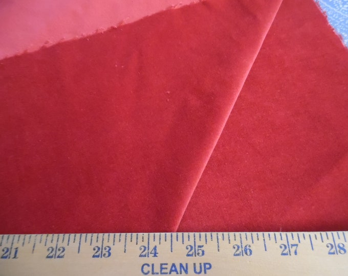 Cotton Velveteen~Brick Red~Light Weight~12"x28"~Doll Fabric