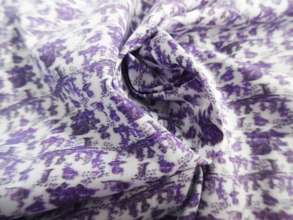 Micro Toile~Purple/White~Custom Printed~12"x27"~Miniatures~Doll Fabric