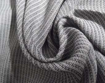 BASEMENT BARGAIN! Wool Viscose Blend Gauze~Shades of Gray~Stripe Weave~18"x30"~Very Light Weight~Doll Fabric