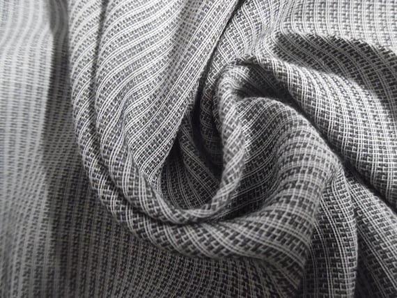 BASEMENT BARGAIN! Wool Viscose Blend Gauze~Shades of Gray~Stripe Weave~18"x30"~Very Light Weight~Doll Fabric