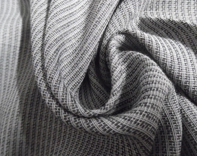Wool Viscose Blend Gauze~Shades of Gray~Stripe Weave~12"x30"~Very Light Weight~Doll Fabric