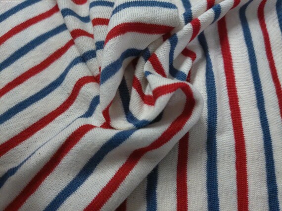 BASEMENT BARGAIN! Small Stripe Cotton Single Knit~Red/White/Blue~18"x33"