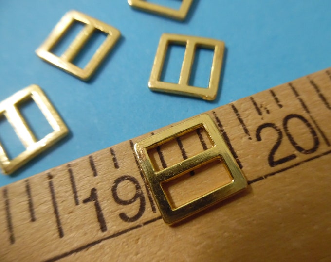 Square Metal Doll Buckles~Gold~1/2"x1/2"(12MM)~Set of 5