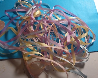 Silk Ribbon Assortment~4MM~Four Colors~8 Yards Total~Doll Dress and Hat Trim