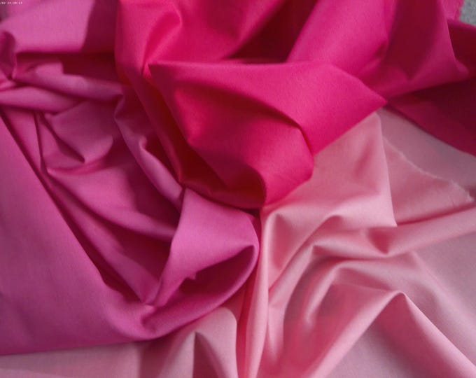 Stash Builder Lot!  100% Cotton Voiles~Shades of Pink~3 Colors~1/2YD+~Great for Doll Clothes