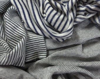 STASH BUILDER!  Black & White Stripe Jersey~3 Sizes of~Mini/Micro/Macro~Great 4 Sweaters, Hats, Buntings, Socks~Tiny Dolls~Miniatures