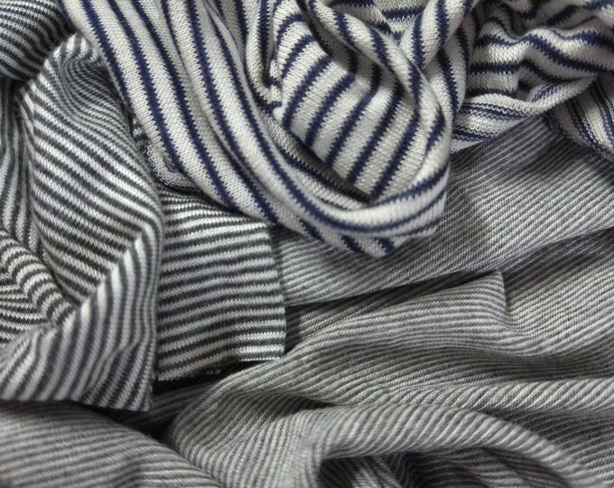 STASH BUILDER!  Black & White Stripe Jersey~3 Sizes of~Mini/Micro/Macro~Great 4 Sweaters, Hats, Buntings, Socks~Tiny Dolls~Miniatures