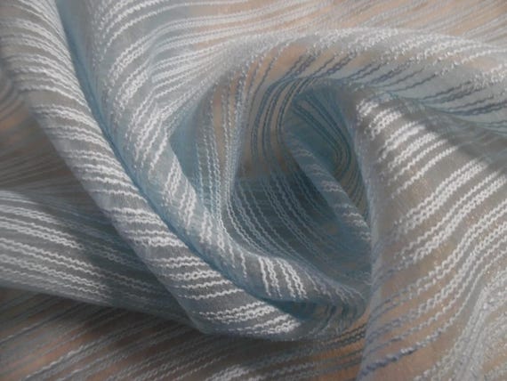 BASEMENT BARGAIN! 100% Rayon Embroidered Sheer Overlay~Light Blue~18"x29"