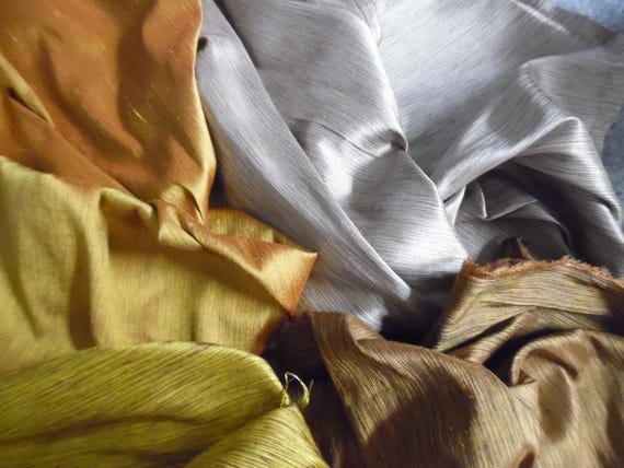 CLEARANCE! Silk Bundle B~Striated Taffeta~4 Colors~2/3YD Total