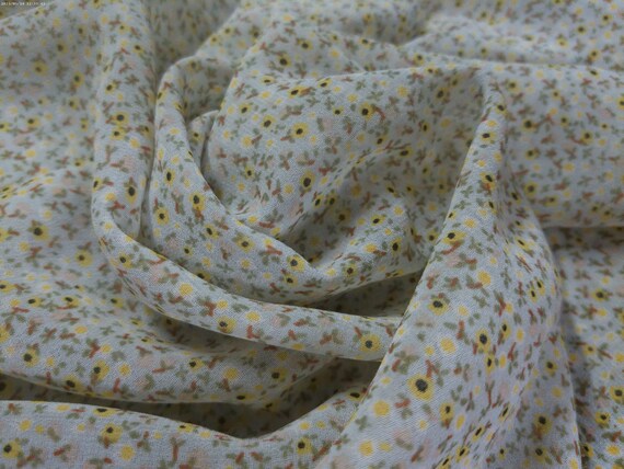 BASEMENT BARGAIN! 100% Nylon Chiffon~Multi Colored Ditzy Print~20"x60"~Semi Sheer