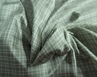 Light Sage and White Plaid Tissue Taffeta~9"x22"~Great 4 Miniatures~Small dolls~All dolls!