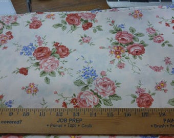 Imported Satin Finish Cotton Voile~Rose Clusters~20"x32"~Silky Hand~Doll Clothes