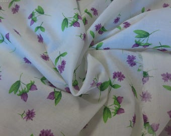 Cotton Voile~Violet Print~14"x30"~Soft~Semi Sheer