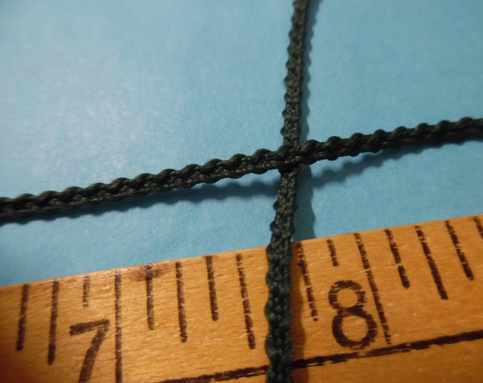 Imported Knobbly Braid~100% Rayon~2.5MM wide~Dark Forest Green~3 Yards~Doll Dress and Hat Trim!