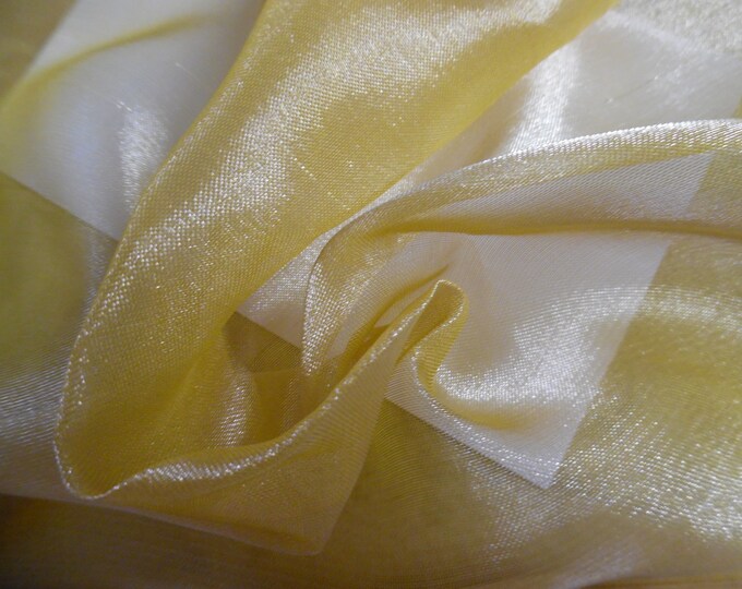 Metallic Silk Organza~Light Gold~12"x44"~Sheer~Crisp~Doll Fabric