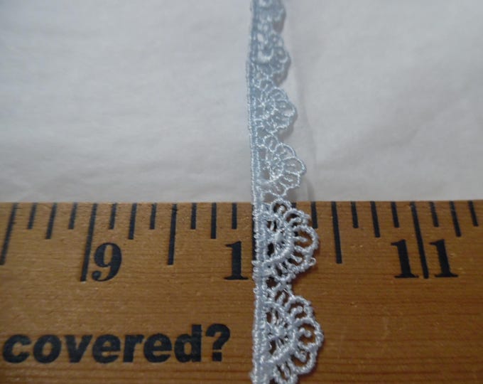 END PIECE! Tiny Baby Blue Venise Lace~3/8"~Delicate Doll Trim~70"
