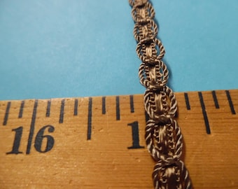 Imported From Italy~ Passementerie  Braid~Twisted Rope Design~Vintage Bronze~Rayon~1/4"x1yd~Soft & Silky