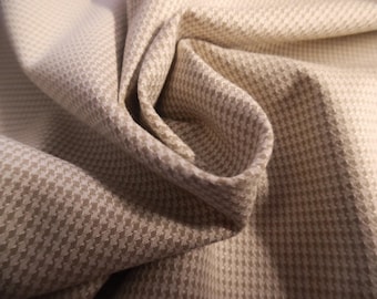 LAST! Cotton Suiting Fabric~Micro Mini Houndstooth~Biscotti Tan/White~12"x30"~Light Weight~Miniatures