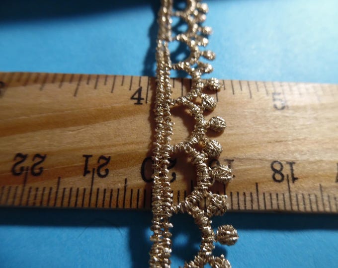 Gold Metallic Venise Lace~1/2" wide~Delicate Doll Trim~BTY