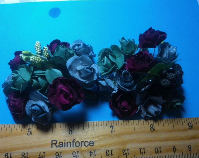 NEW! Mulberry Paper Roses and Stamen Assortment~Muted Colors~26 Pieces~Great For Doll Hats!