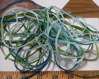 Tiny Velvet Ribbon (3MM) ~Shades of Green/Aqua~5 Colors~10 Yards~Doll Dress and Hat Trim!