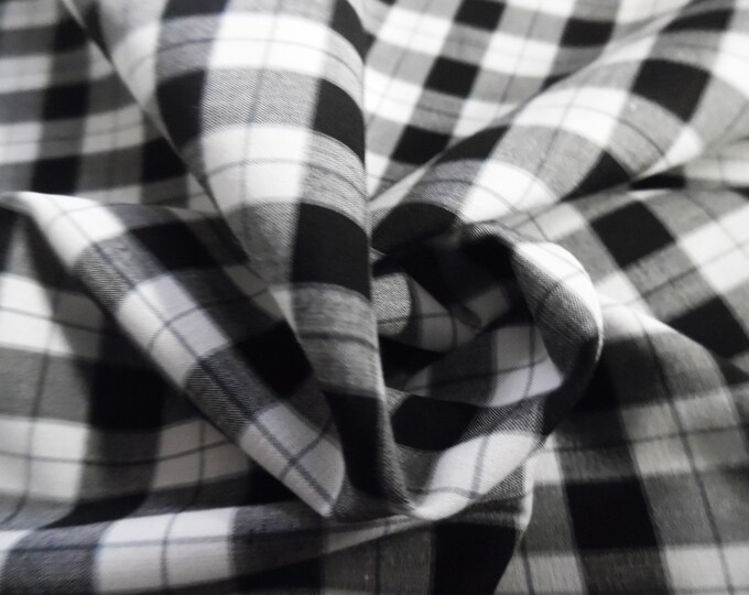 LAST PC! Pima Cotton Lawn~Small Plaid~Black/White~18"x55"