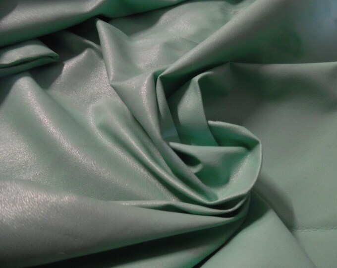 Faux Leather (Pleather)~Tiffany Green~12"x21"~Thin/Soft/Stretchy~Doll Purses, Belts, and Shoes
