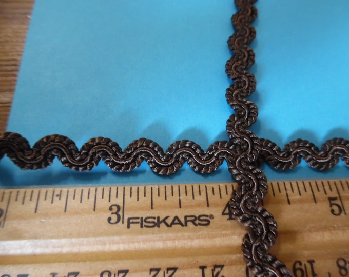 NEW! Imported From Italy~ Passementerie Fancy Wave Braid~Antique Bronze~Rayon~3/8"x1yd~Soft & Silky
