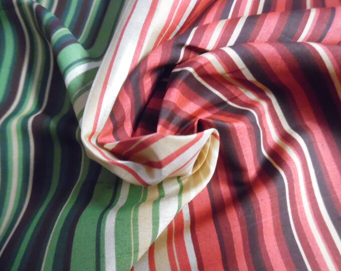 Ribbon Stripe Silk Fabric~Multi Colors~12"x29"~Light Weight Poplin