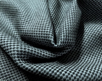 Summer Weight Novelty Weave Wool~Black/Slate/Off White~18"x31"~Light weight~Doll Fabric