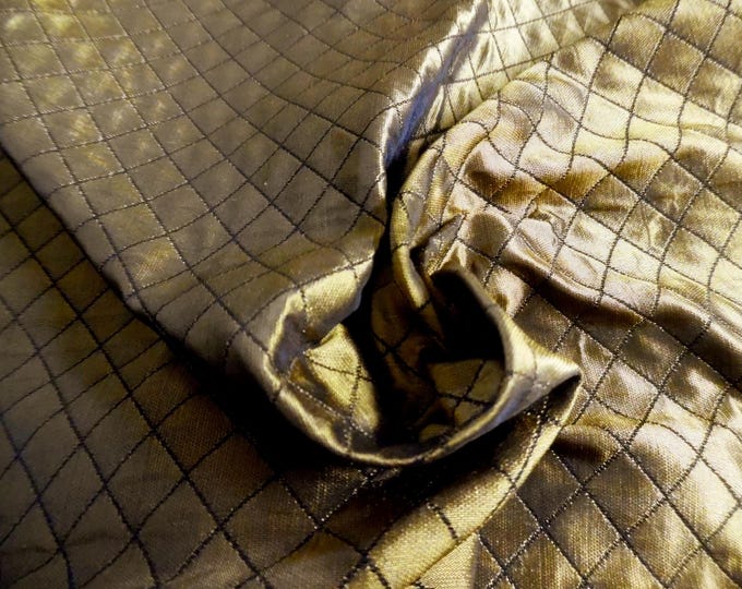 100% Silk Brocade~Quilted Look~Golden Bronze~12"x28"~Doll Coats~Trunk Liner