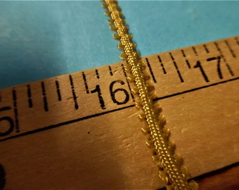 Tiny Double Picot Edge Flat Braid~Antique Gold Color~3/16"~100% Rayon~By The Yard~Doll Trim