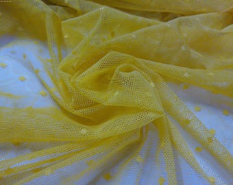 BASEMENT BARGAIN! Soft Dotted Nylon Netting~Pineapple Yellow~12"x60"
