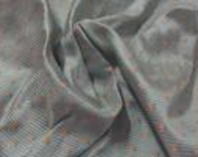 100% Silk Brocade~Miniature Scale~Micro Floral/Stripes~Blue & PInk~19"x20"~Japan