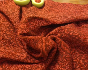 NEW ARRIVAL! Rayon Blend Suiting~Baroque Design~Rusty Red~12"x30"
