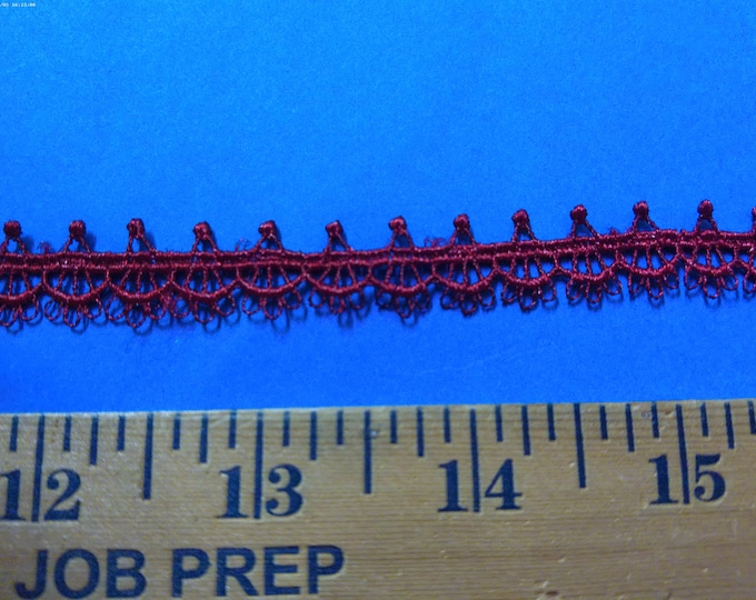 NEW! Cranberry Red Venise Lace~1/2"~Delicate Doll Trim~BTY
