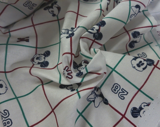 Disney~100% Cotton~Minnie/Mickey Sportsgrid~12"x45"~Doll Fabric
