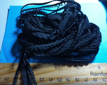 Tiny Braid Bundle~1/8"-1/4"~Jet Black~5 Types~10 Yards~Doll Dress and Hat Trim!