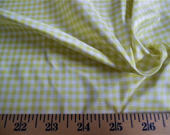 Silk Taffeta~Small Checks~Yellow & White~15"x54"~Doll Fabric