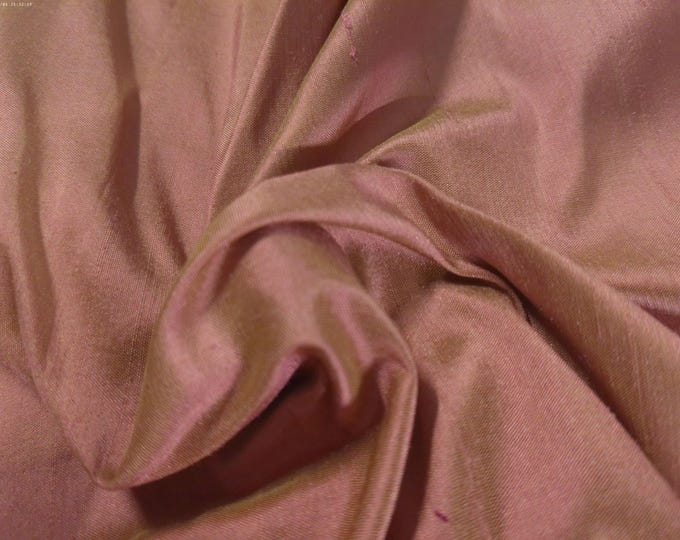 Silk Shot Dupioni Taffeta~Dusty Pink~Pink/Tan~9"x28"~Doll Fabric