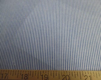 Cotton Lawn~Mini Stripes of White and Blue~Soft~18"x29"