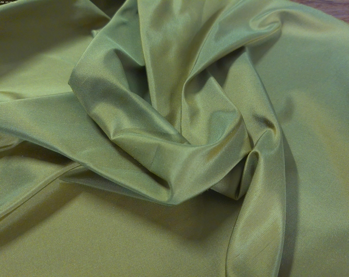 Silk Shot Dupioni Taffeta~AVOCADO~Olive Green & Yellow~9"x28"~Doll Fabric