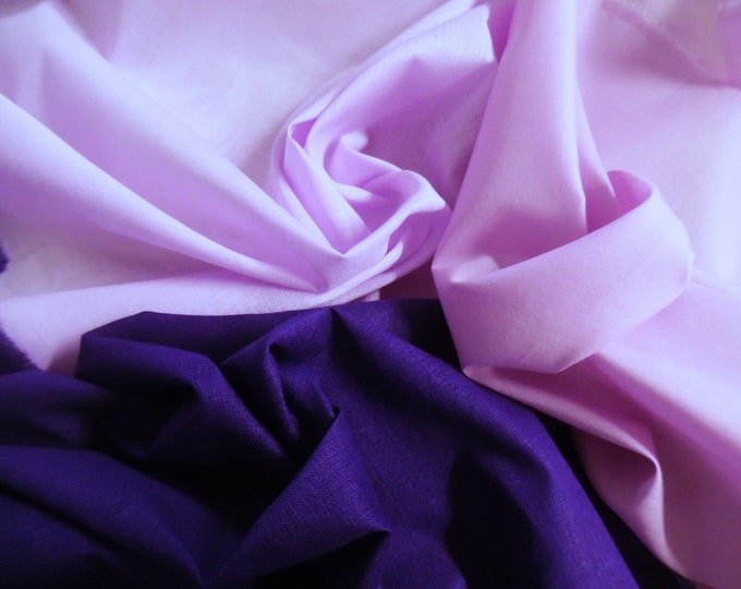 Stash Builder Lot!  100% Cotton Voiles~Lavenders/Purple~1/2 Yard Total~Great for Doll Clothes