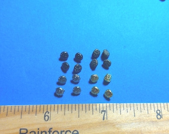 STASH BUILDER~Tiny metal shank doll buttons~hammered dome~4MM~Four Colors~16 Pc's~Modern, Antique & Vintage Dolls